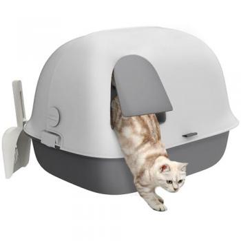 Bac à litière pour chat avec accès facile et trous de chute