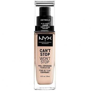 NYX Professional Makeup Can't Stop Won't Stop Flüssige Foundation, 30 ml, Mattierter Teint, Light Porcelain