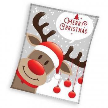 Carbotex Weihnachtsplaid 150x200 mit Rentieren