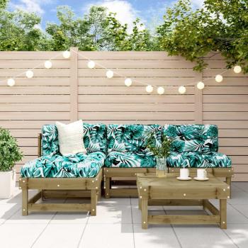 Patio lounge set bois de pin – canapés + table basse