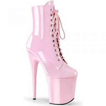 Pleaser Flamingo 1020 – Damen Lack‑Stiefelette, pinkes Plateau, EU 40