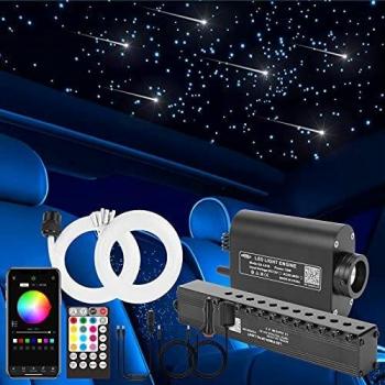 CHINLY 3m Fiber Optic Light Kit with APP and 450pcs Fiber Strands
