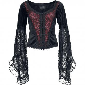 Sinister Gothic Women's Black-Red Gothic Longsleeve