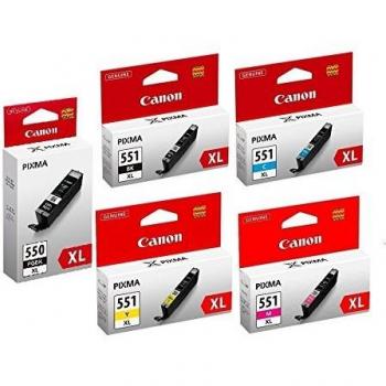 Canon CLI 551XL PGI 555XXL (37 ml. !) Multipack ORIGINAL, 5 Stück, Sofort!