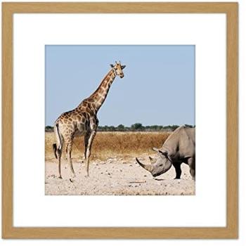 Forest Edge Wall Art: Black Rhino & Giraffe