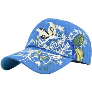 Butterfly and Flower Embroidery Women’s Baseball Cap for Outdoor Travel
