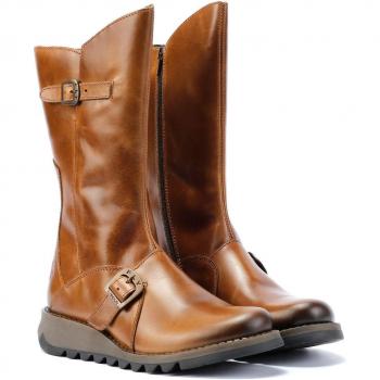 Fly London Mes 2 Women's Brown Leather Mid Calf Boots