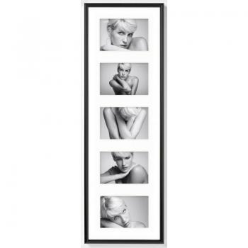Walther Galeria – Cadre photo à 5 affichages, format 73 x24 cm (noir)