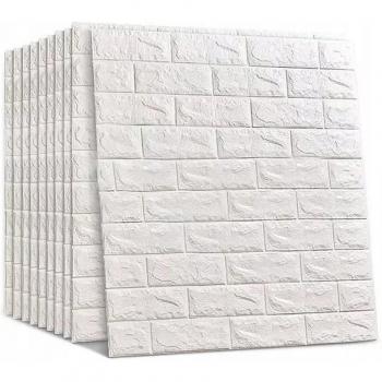 10pcs Self-Adhesive 3D Foam Brick Wall Decor