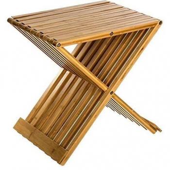 Siège Extérieur Pliant en Bois de Bambou et Tissu Résistant à l'Eau