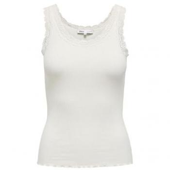 ONLSARA Tank Top Cuello Redondo Blanco
