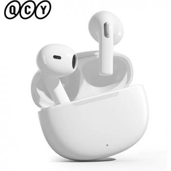 QCY T20 Classic White Bluetooth Earbuds – Unisex Fit