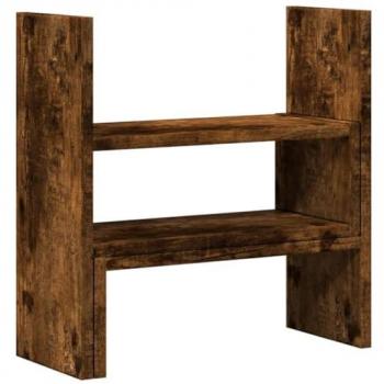 Adjustable Smoked Oak Desk Organizer 40x17x41 cm Engineered Wood