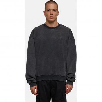 Urban Classics Acid Washed Crew Pullover in Schwarz