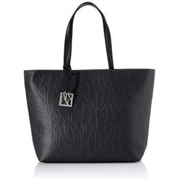 Women's Armani Exchange AX Logo Embossed Leather Tote Bag