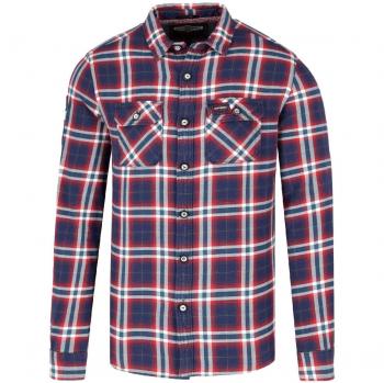 Superdry Herren Hemd Lumberjack Lite Classic Fit Langarm Blau (296) S