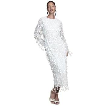 Glimmering Ivory Sequin Wedding Dress, Midi Length – 8