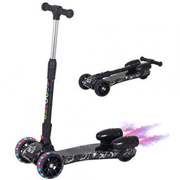 HOMCOM Toddler Kick Scooter 3 Wheels with Music and Water Spray