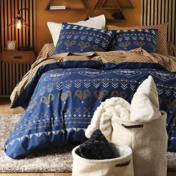 Tissu Bleu Sérénité Housse de Couette 240x220