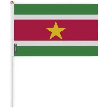 Lightweight Polyester Suriname Mini Flags – 100 Pack – 14 × 21 cm