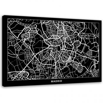 Parete Madrid 60x40 – mappa in bianco e nero