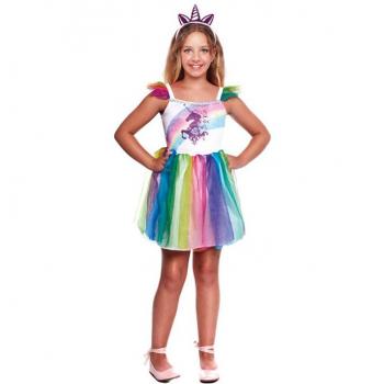 Einhorn-Kostüm mit Regenbogen-Tutu für Kinder