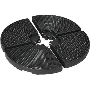 Pied de parasol extérieur – Ensemble de 4 pièces – Noir – HDPE – Ø 100 mm × 8 H cm