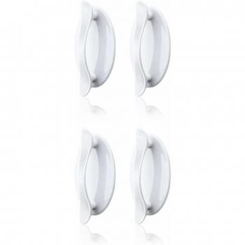 CYS White Adhesive Door Handles – 4-Piece Bundle