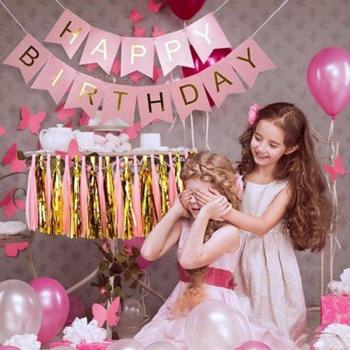 Guirnalda de cumpleaños con letras doradas para decoración de eventos