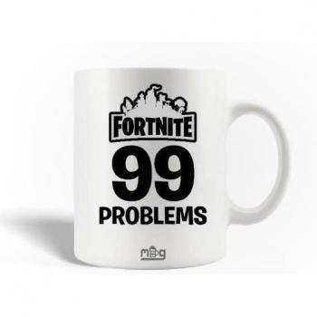 Schwarze Tasse mit Fortnite 99 Problems Design