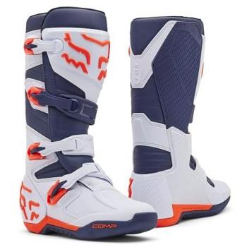Bottes de motocross FOX Comp taille 45 Blanc Bleu