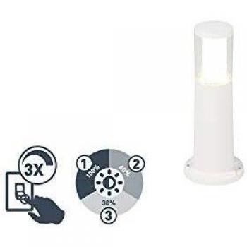 Lampadaire extérieur LED dimmable QAZQA Carlo blanc
