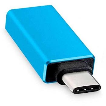 Adaptador Hembra USB 3.0 a Macho Tipo C Azul