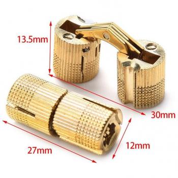Set de 2 Bisagras Ocultas NAIERDI para Puertas, Cobre, 8-14mm