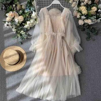 Spring Autumn Pink Lace Party Dress