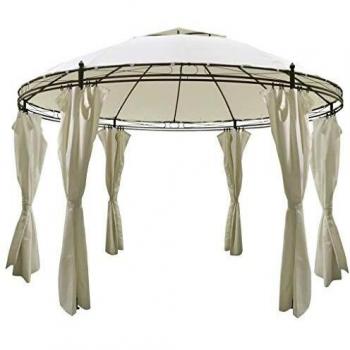 VidaXL Round Gazebo with Curtains 11' 5'' x 8' 9''