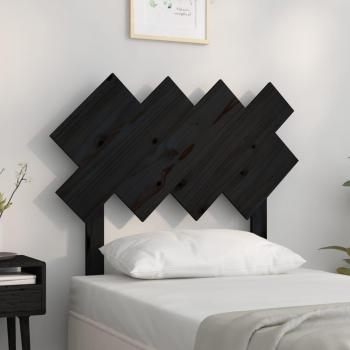 VidaXL Black Bed Headboard 92x3x81 cm Solid Wood Pine