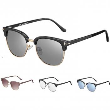 Rezi Lunettes de soleil polarisées Homme Femme, Lunettes de soleil Aviator UV400 PC et monture en acier inoxydable avec coussinets réglables pour le nez (Brun)