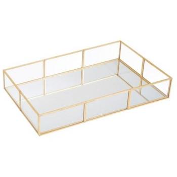 Elegant Vintage Rectangular Glass Jewelry Organizer Tray