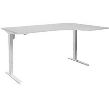 Schreibtisch Venla, elektrisch höhenverstellbar, Ecke, BxT 1800 x 1200 mm, lichtgrau/weiß, rechts