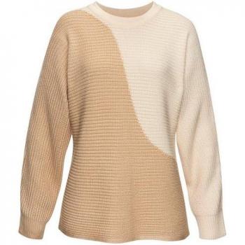 Vivance Damen Pullover in Colorblock Optik, Rundhals, 100% Polyacryl