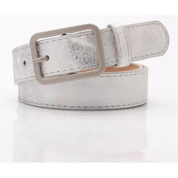 Women's 105x2.8cm Gold Shiny Black Wide Waist Belt with Silver Buckle