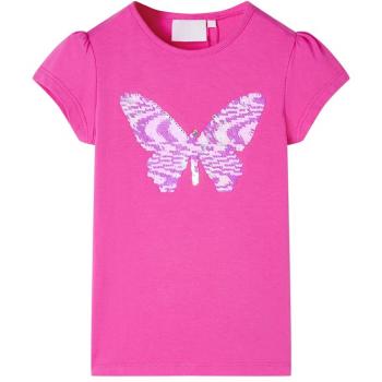 Kids' Cap Sleeve T-Shirt in Dark Pink 128
