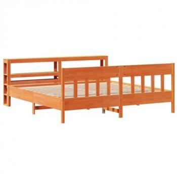 Lit en pin massif marron 180x200 cm sans matelas inclus