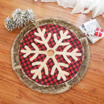 Jupe de Noël en tissu à carreaux rouges Lanke 90 cm