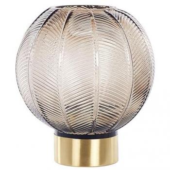 Vaso Decorativo Rotondo in Vetro Marrone 24 cm per Fiori
