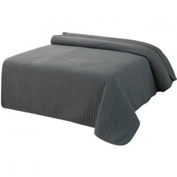 Woltu Tagesdecken‑Set: Graue Polyester‑Steppdecke 220x240 cm