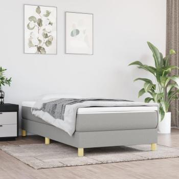 Lit complet gris clair 90x190 avec sommier à lattes