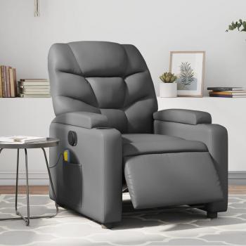 Fauteuil de massage inclinable électrique gris similicuir vidaXL 3204654