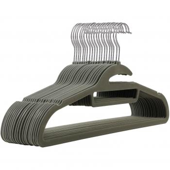 Rutschfeste Anzugbügel mit 360° verchromtem Haken (20 Stk.)